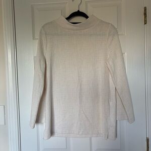 Chico's Cream White Mock Neck Blouse Size 1/ Medium